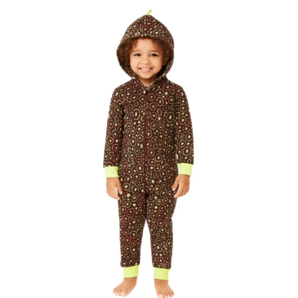 Cat & Jack Unisex Size S (6/7) Long Sleeve One Piece Dino Dinosaur Union Suit